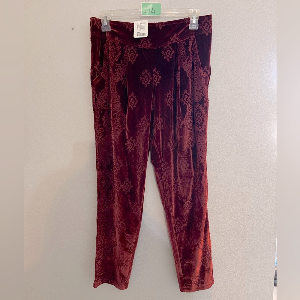 Free People crushed velvet pants NWT size XS